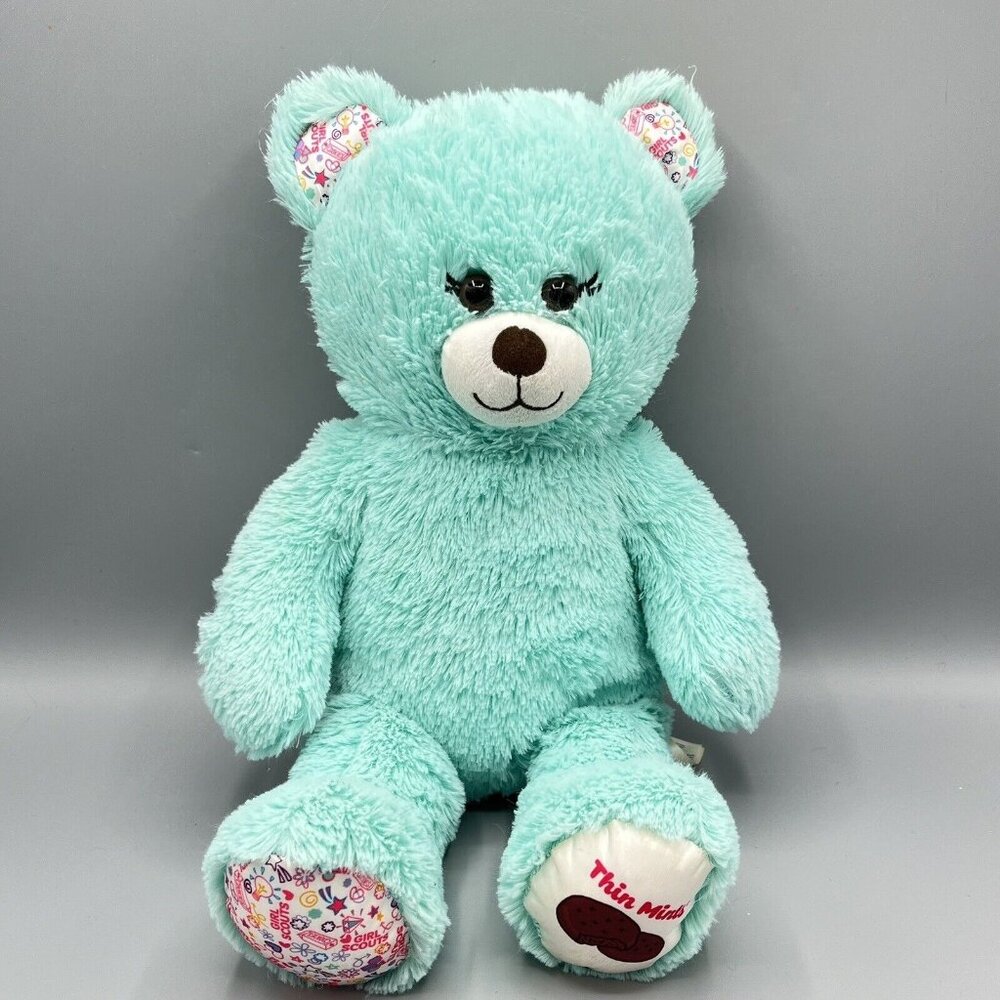 Build-A-Bear 16" Light Green Plush Thin Mints Girl Scout Cookies Stuffed Bear